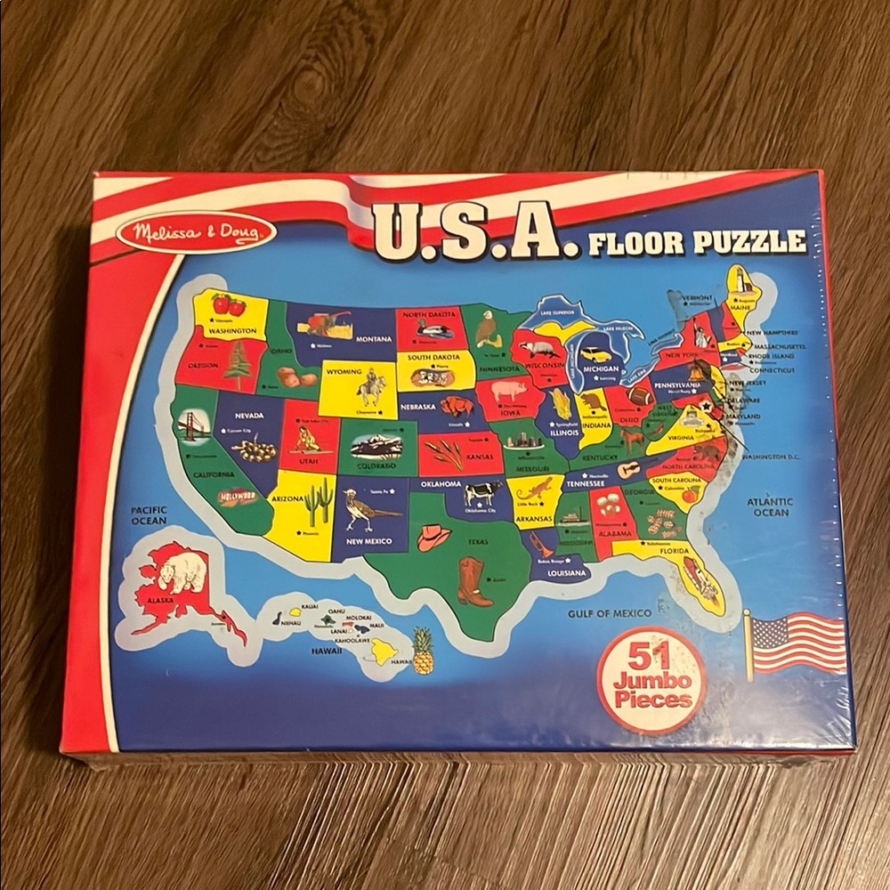 Melissa & Doug U. S. A. Floor Puzzle NWT